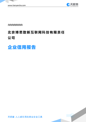 北京博思致新互联网科技有限责任公司(企业信用报告)- 天眼查